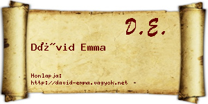 Dávid Emma névjegykártya
